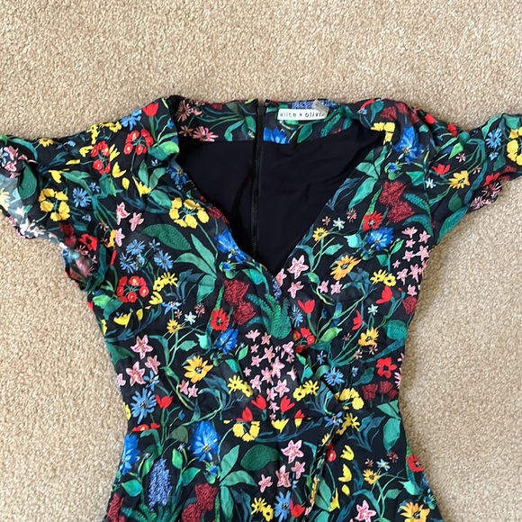 Alice + Olivia floral dress sz 0 - Picture 3 of 6
